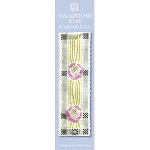 British Textile Heritage Cross-stitch Bookmark kit - Mackintosh Rose