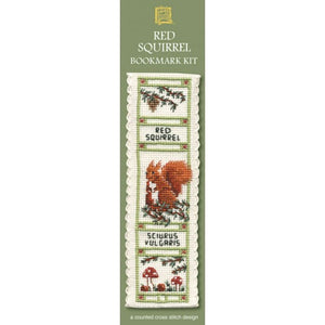 British Textile Heritage Cross-stitch Bookmark kit - Red Squirrel