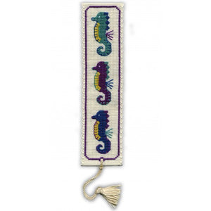 British Textile Heritage Cross-stitch Bookmark kit - Seahorses