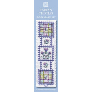British Textile Heritage Cross-stitch Bookmark kit - Tartan Thistles
