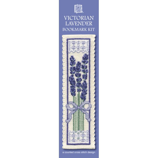 British Textile Heritage Cross-stitch Bookmark kit - Victorian Lavender