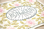 French General Embrodiery Panel - Broderie Bonheur De Jour Rouge - Red on Natural Full Panel