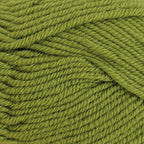 Close-up of green yarn with visible texture