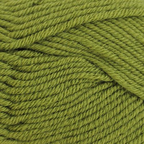 Close-up of green yarn with visible texture