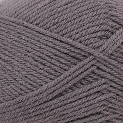 Close-up of gray yarn with visible texture