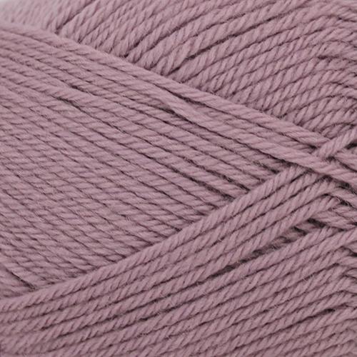 Close-up of pinky-grape yarn with a slight sheen