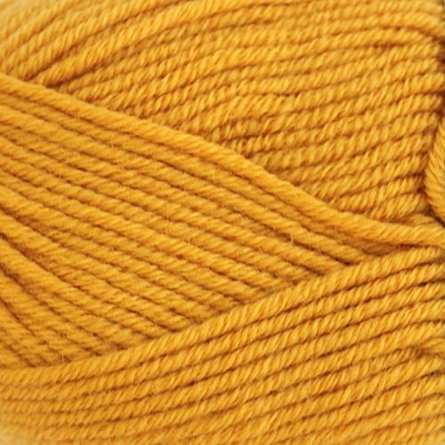 Close-up of a ball of mustard yellow yarn