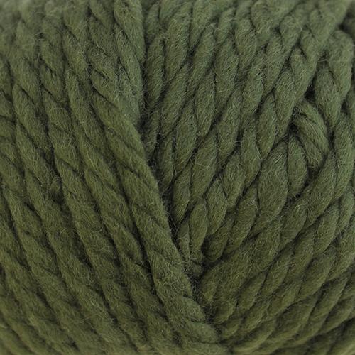 Close-up of green chunky merino yarn