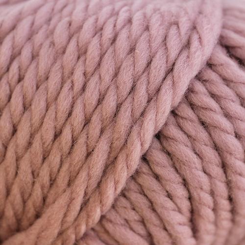 Close-up of pink chunky merino yarn 
