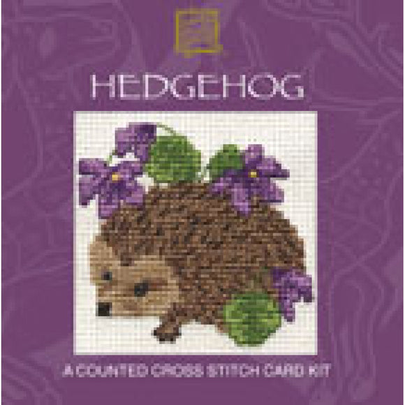 British Textile Heritage Cross-stitch Mini Card kit - Hedgehog