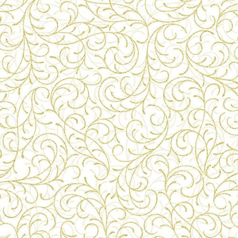A scroll in off-white with gold overlay, featuring a classic Christmas print.