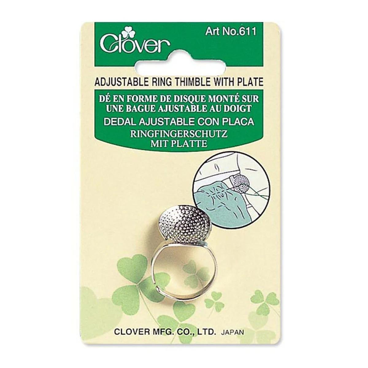 Adjustable ring thimble with plate on Clover packaging