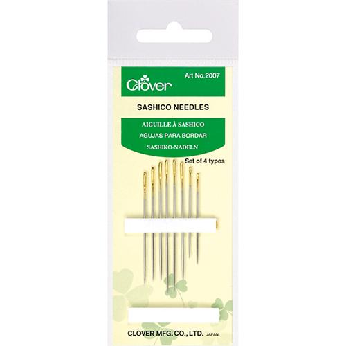 Package of Sashiko needles with Clover branding on a white background