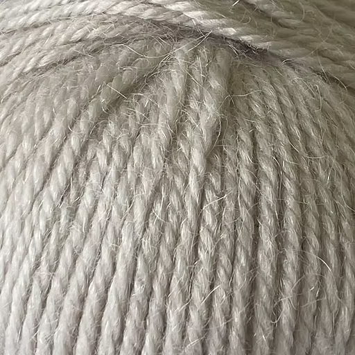 Close-up of oatmeal coloured yarn with alpaca and merino