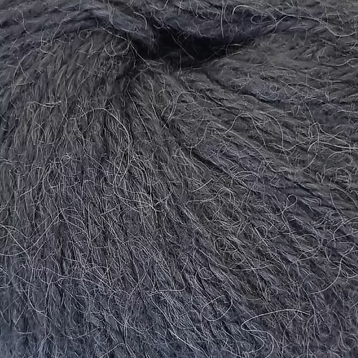 Close-up of dark grey yarn with alpaca and merino