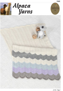 Indiecita Knitting Pattern 1542 - Baby Blanket / Throw in 8-Ply / DK
