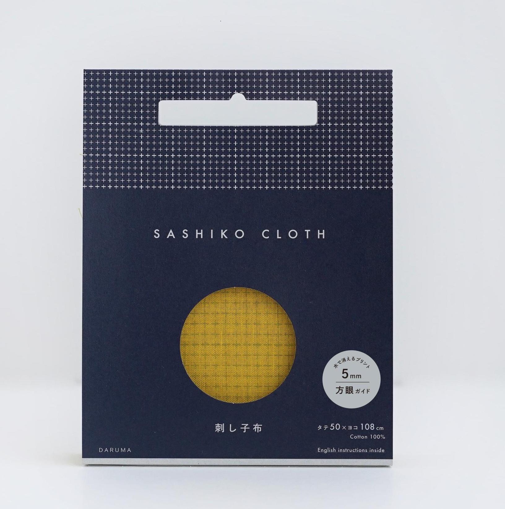 Daruma - Sashiko Fabric with Pre-printed Grid - Mustard