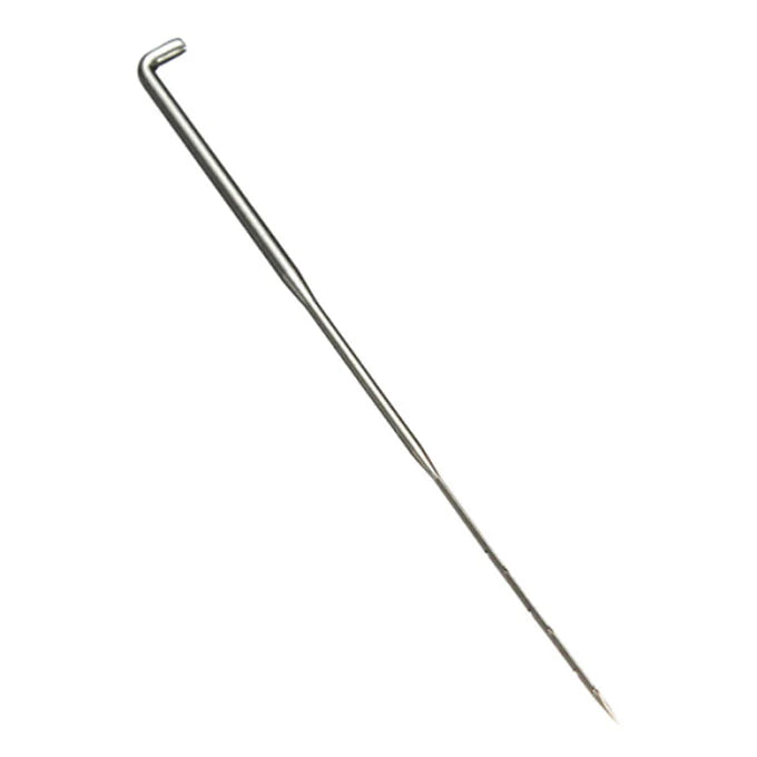 Long metal needle on a white background