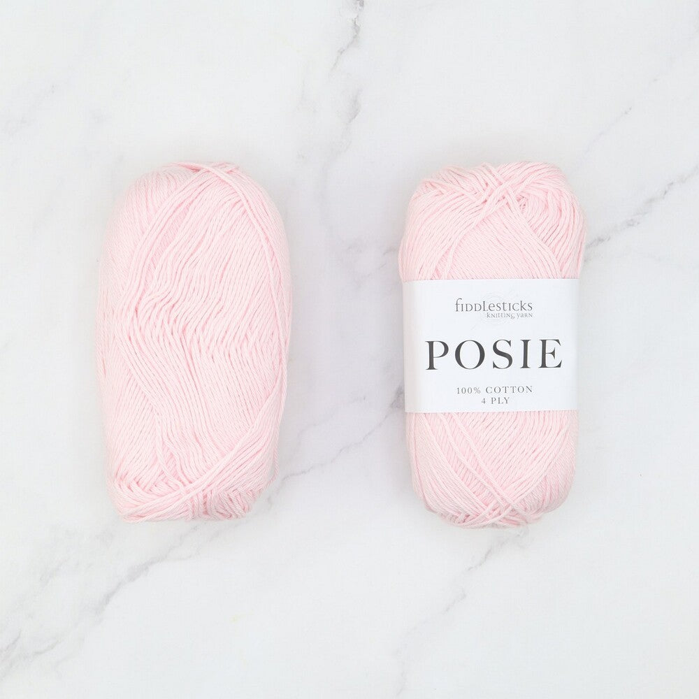 Two balls of Fiddlesticks Posie yarn in a Pale Pink colour