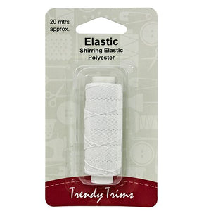 Elastic - White Shirring Elastic (20 metres)