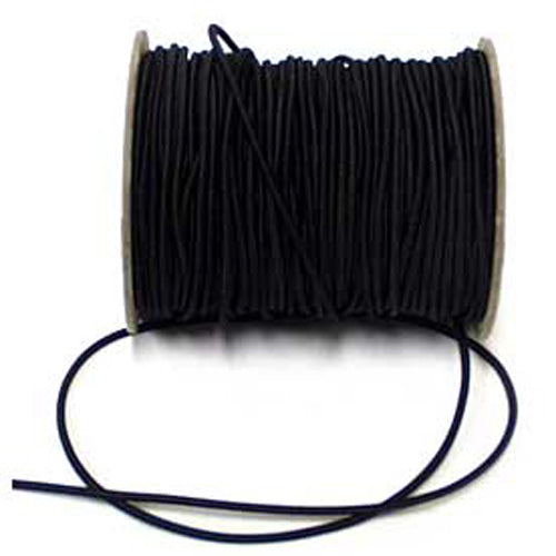 Elastic - Shock cord elastic in black (3 mm by 5 metres)