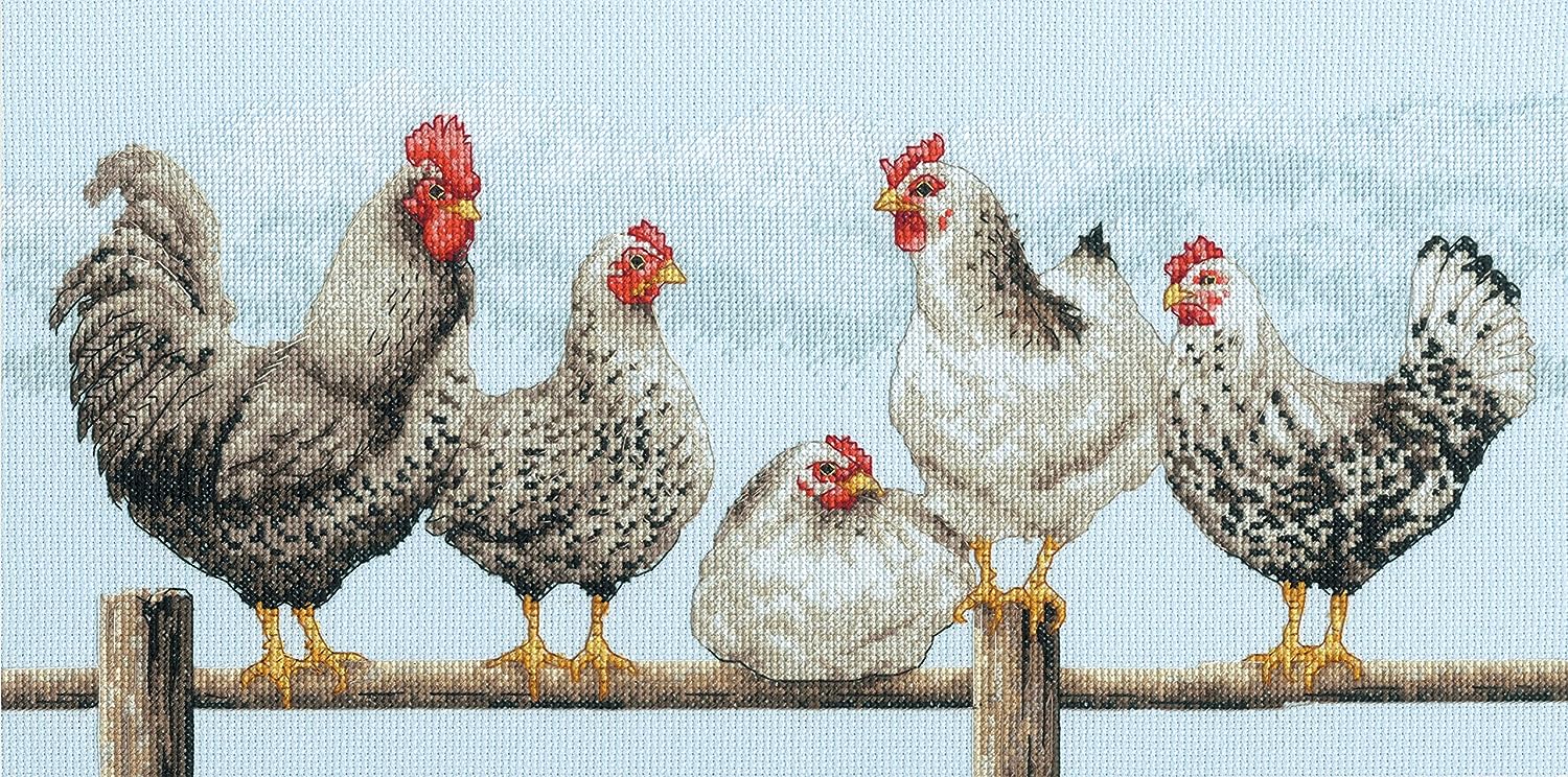 Dimensions Counted Cross Stitch Kit - Black & White Hens