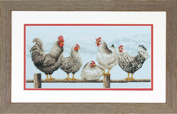 Dimensions Counted Cross Stitch Kit - Black & White Hens