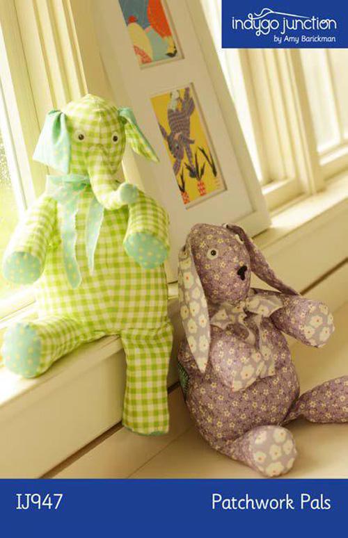 Indygo Junction Sewing Patterns Patchwork Pals Elephant Rabbit NZ indygo-junction-sewing-patterns-patchwork-pals-elephant-rabbit-nz
