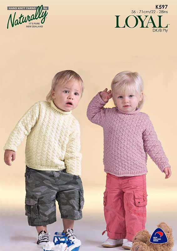 Naturally Knitting Pattern K597 - Childs Patterned Pullover in 8-ply / DK for ages 2 to 8 years