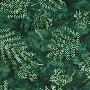 Kiwi Birds and Ferns - Emerald colour