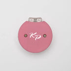 Pink row counter for knitting or crochet a light gray background