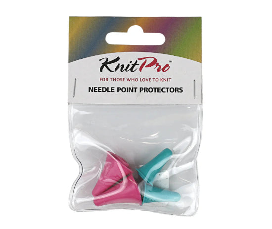 Packaged needle point protectors with 'KnitPro' branding on a white background