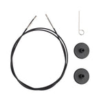 Black Knitting needle cable on a white background