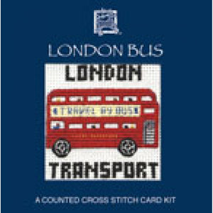 British Textile Heritage Cross-stitch Mini Card kit - London Bus