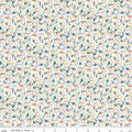 A Quilting fabric from the Liberty of London Parks Collection featuring a repeating design of multicolored kites set against a white background.