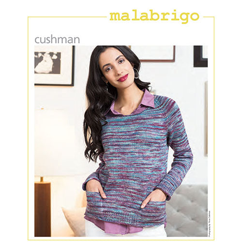 Malabrigo Knitting Pattern - Cushman Pullover with Raglan Sleeves & Pockets in 8-ply / DK to 10-ply / Worsted