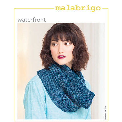 Malabrigo Knitting Pattern - Waterfront Cowl with Textured Ribbing in 8-ply / DK to 10-ply / Worsted-weight