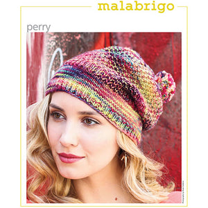 Malabrigo Knitting Pattern - Perry Slouchy Hat in 8-ply to 10-ply / DK to Aran weight