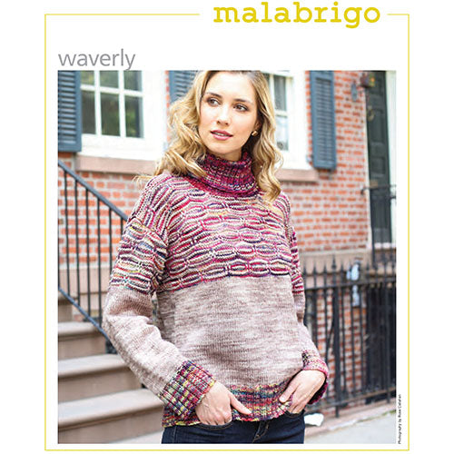 Malabrigo Knitting Pattern - Waverly Turtleneck Pullover in 8-ply to 10-ply / DK to Aran weight