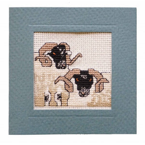 British Textile Heritage Cross-stitch Mini Card kit - BlackFace Sheep