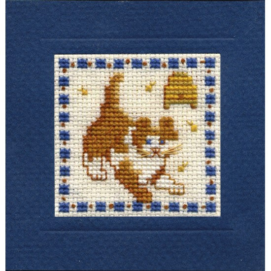 British Textile Heritage Cross-stitch Mini Card kit - Country Kitten