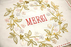 French General Embrodiery Panel - Broderie Bonheur De Jour Rouge - Red on Natural Full Panel