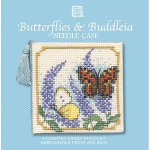 British Textile Heritage Cross-stitch Needlecase kit - Butterflies & Buddleia