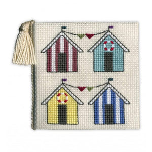 British Textile Heritage Cross-stitch Needlecase kit - Beach Huts
