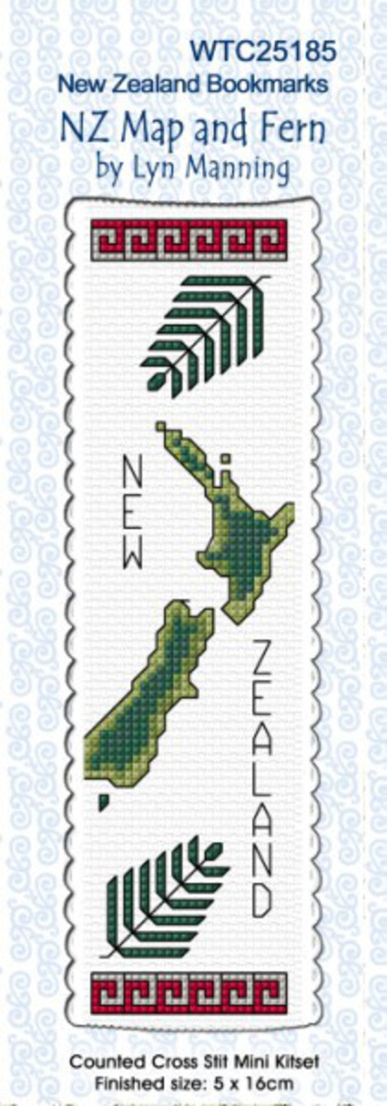 CraftCo Cross-stitch bookmark kit - New Zealand Map and Fern