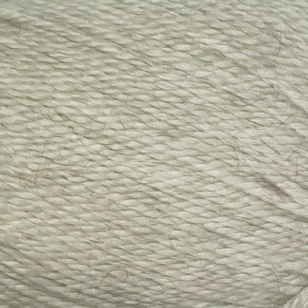 Close-up of a ball of New Zealand possum-blend Oatmeal / Naturally coloured yarn