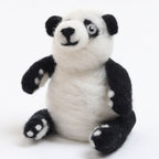Sample of a needle felted Panda on a white background
