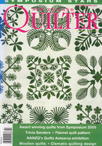 Cover of 'New Zealand Quilter' magazine with quilt patterns and text.