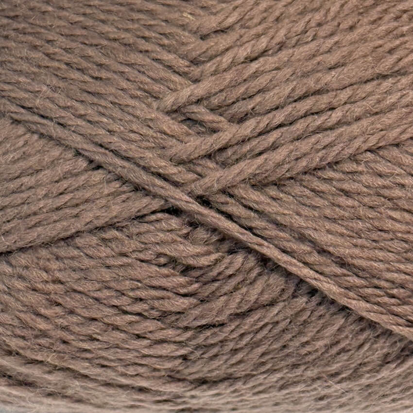 Close up sample of New Zealand Merino Yarn in Acorn Medium Brown