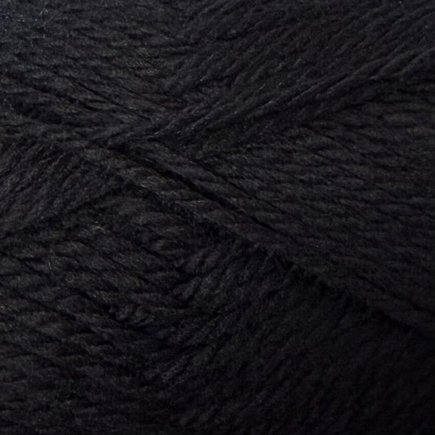 Close up sample of New Zealand Merino Yarn in Black